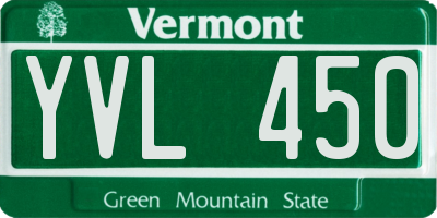 VT license plate YVL450