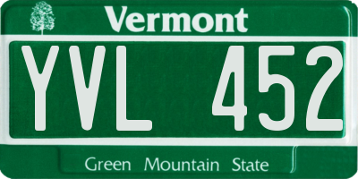 VT license plate YVL452