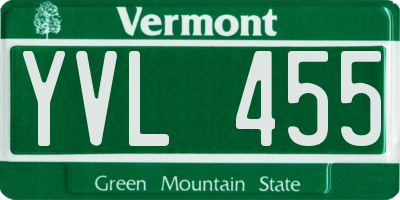 VT license plate YVL455