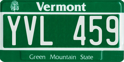 VT license plate YVL459