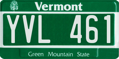 VT license plate YVL461