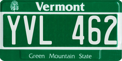 VT license plate YVL462