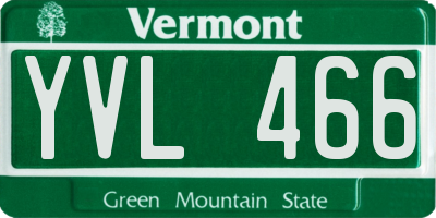 VT license plate YVL466