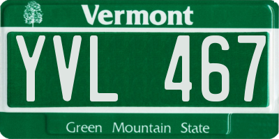 VT license plate YVL467