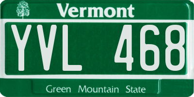 VT license plate YVL468