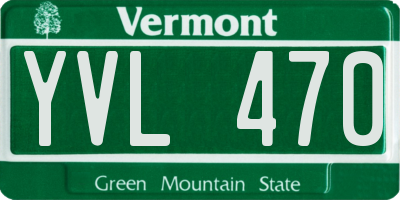 VT license plate YVL470