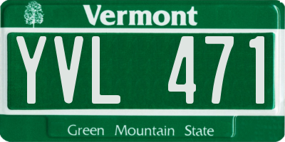 VT license plate YVL471
