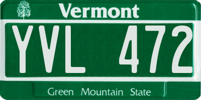 VT license plate YVL472
