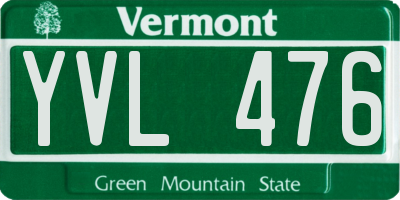 VT license plate YVL476