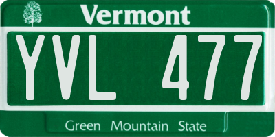 VT license plate YVL477