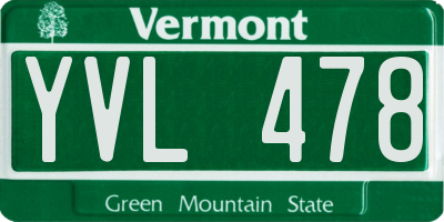 VT license plate YVL478