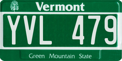 VT license plate YVL479