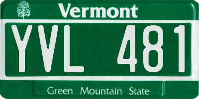 VT license plate YVL481
