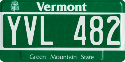 VT license plate YVL482