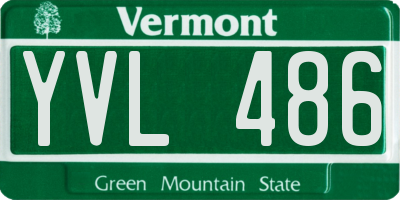VT license plate YVL486