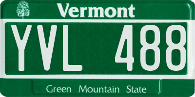 VT license plate YVL488