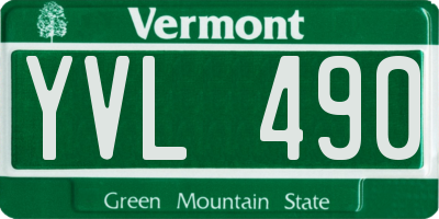 VT license plate YVL490