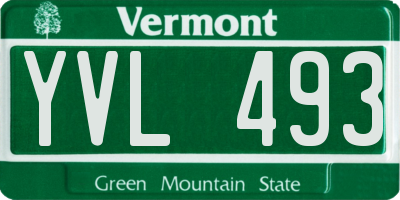 VT license plate YVL493
