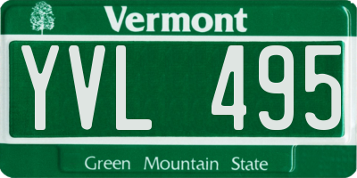 VT license plate YVL495