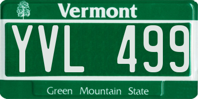 VT license plate YVL499
