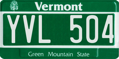 VT license plate YVL504