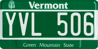 VT license plate YVL506