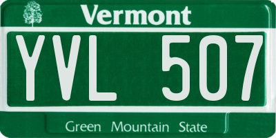 VT license plate YVL507