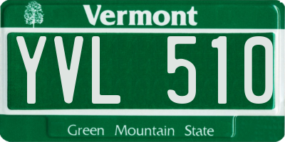 VT license plate YVL510