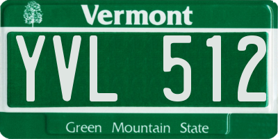 VT license plate YVL512