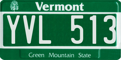 VT license plate YVL513