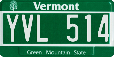 VT license plate YVL514