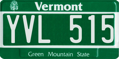 VT license plate YVL515