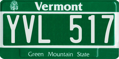 VT license plate YVL517