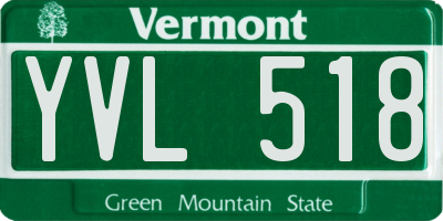 VT license plate YVL518