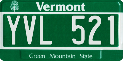 VT license plate YVL521