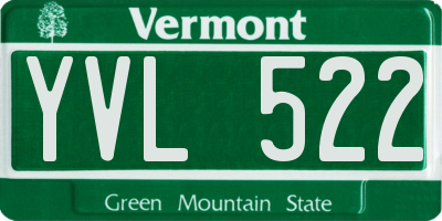 VT license plate YVL522