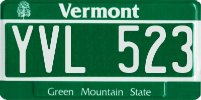 VT license plate YVL523