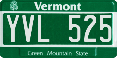 VT license plate YVL525
