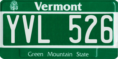 VT license plate YVL526