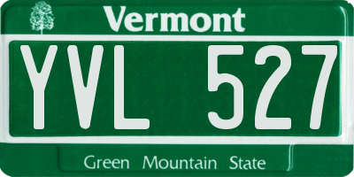 VT license plate YVL527