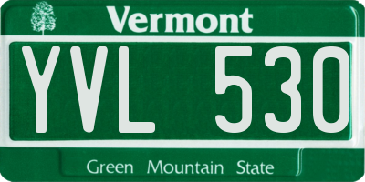 VT license plate YVL530