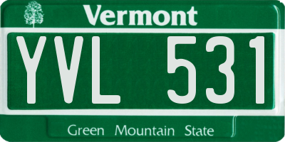 VT license plate YVL531