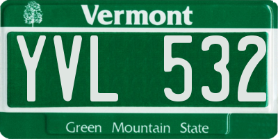 VT license plate YVL532