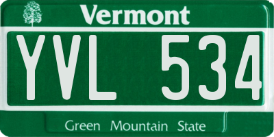 VT license plate YVL534