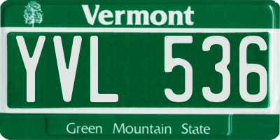 VT license plate YVL536