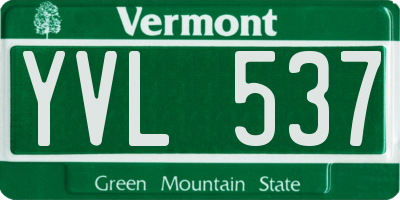 VT license plate YVL537