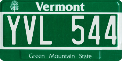 VT license plate YVL544