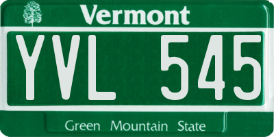 VT license plate YVL545