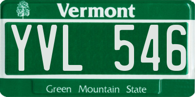 VT license plate YVL546