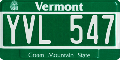 VT license plate YVL547
